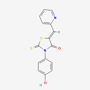 molecular formula C15H10N2O2S2 B15402355 (5Z)-3-(4-hydroxyphenyl)-5-(pyridin-2-ylmethylidene)-2-sulfanylidene-1,3-thiazolidin-4-one CAS No. 157325-79-6