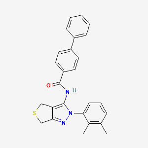 N-[2-(2,3-dimethylphenyl)-4,6-dihydrothieno[3,4-c]pyrazol-3-yl]-4-phenylbenzamide