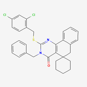 3-benzyl-2-[(2,4-dichlorophenyl)methylsulfanyl]spiro[6H-benzo[h]quinazoline-5,1'-cyclohexane]-4-one