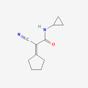 molecular formula C11H14N2O B15402542 2-cyano-2-cyclopentylidene-N-cyclopropylacetamide CAS No. 590360-09-1