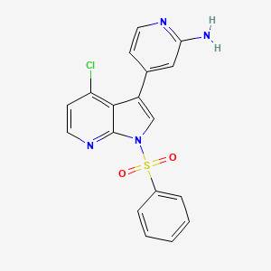 2-Pyridinamine, 4-[4-chloro-1-(phenylsulfonyl)-1H-pyrrolo[2,3-b]pyridin-3-yl]-