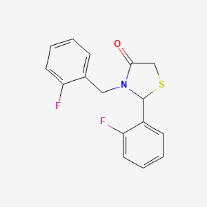 2-(2-Fluorophenyl)-3-[(2-fluorophenyl)methyl]-1,3-thiazolidin-4-one