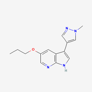 molecular formula C14H16N4O B15403077 3-(1-Methyl-1h-pyrazol-4-yl)-5-propoxy-1h-pyrrolo[2,3-b]pyridine CAS No. 923582-93-8