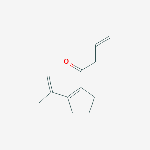 molecular formula C12H16O B15403130 1-[2-(Prop-1-en-2-yl)cyclopent-1-en-1-yl]but-3-en-1-one CAS No. 918403-71-1