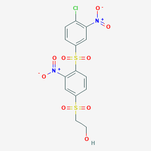 2-[4-(4-Chloro-3-nitrobenzene-1-sulfonyl)-3-nitrobenzene-1-sulfonyl]ethan-1-ol