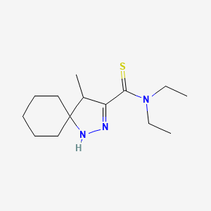 molecular formula C14H25N3S B15403521 N,N-Diethyl-4-methyl-1,2-diazaspiro[4.5]dec-2-ene-3-carbothioamide CAS No. 923275-60-9