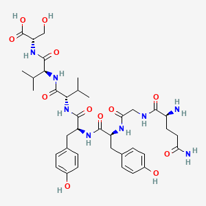 molecular formula C38H54N8O12 B15403613 L-Glutaminylglycyl-L-tyrosyl-L-tyrosyl-L-valyl-L-valyl-L-serine CAS No. 847655-09-8