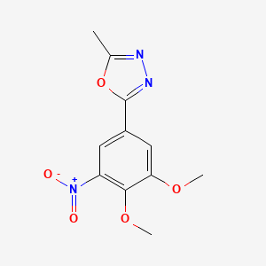 molecular formula C11H11N3O5 B15403653 2-(3,4-Dimethoxy-5-nitrophenyl)-5-methyl-1,3,4-oxadiazole CAS No. 923287-61-0