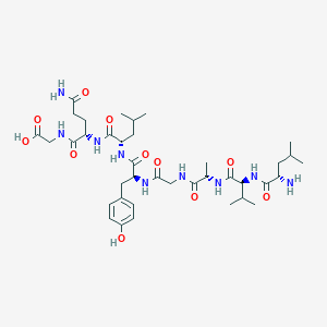 molecular formula C38H61N9O11 B15404008 Glycine, L-leucyl-L-valyl-L-alanylglycyl-L-tyrosyl-L-leucyl-L-glutaminyl- CAS No. 864766-91-6