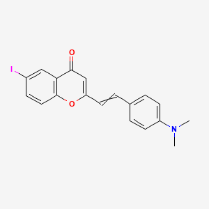 2-{2-[4-(Dimethylamino)phenyl]ethenyl}-6-iodo-4H-1-benzopyran-4-one