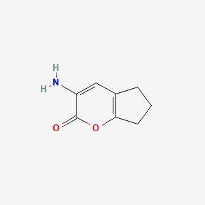 molecular formula C8H9NO2 B15404113 3-Amino-6,7-dihydrocyclopenta[b]pyran-2(5H)-one CAS No. 922167-66-6