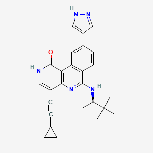 molecular formula C26H27N5O B15404147 4-(2-cyclopropylethynyl)-6-[[(2R)-3,3-dimethylbutan-2-yl]amino]-9-(1H-pyrazol-4-yl)-2H-benzo[c][1,6]naphthyridin-1-one 