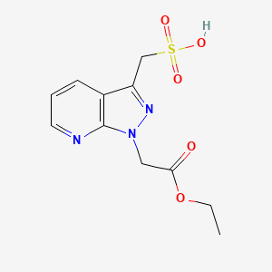 molecular formula C11H13N3O5S B15404193 [1-(2-Ethoxy-2-oxoethyl)-1H-pyrazolo[3,4-b]pyridin-3-yl]methanesulfonic acid CAS No. 918484-99-8