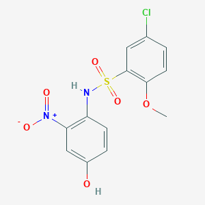 5-Chloro-N-(4-hydroxy-2-nitrophenyl)-2-methoxybenzene-1-sulfonamide