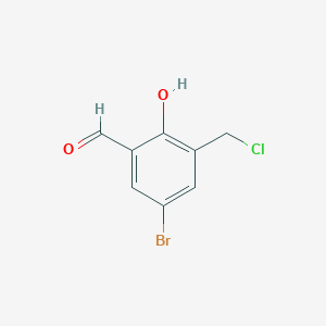 molecular formula C8H6BrClO2 B15404368 5-Bromo-3-(chloromethyl)-2-hydroxybenzaldehyde CAS No. 860798-79-4