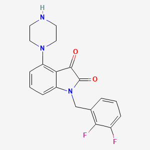 1-[(2,3-Difluorophenyl)methyl]-4-(piperazin-1-yl)-1H-indole-2,3-dione