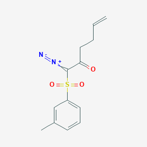 1-Diazonio-1-(3-methylbenzene-1-sulfonyl)hexa-1,5-dien-2-olate