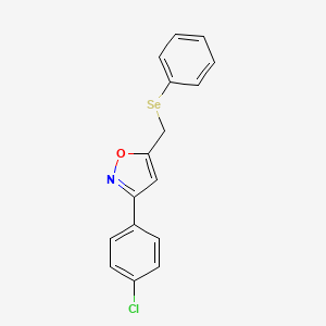 Isoxazole, 3-(4-chlorophenyl)-5-[(phenylseleno)methyl]-