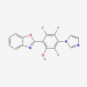 6-(1,3-Benzoxazol-2(3H)-ylidene)-2,4,5-trifluoro-3-(1H-imidazol-1-yl)cyclohexa-2,4-dien-1-one