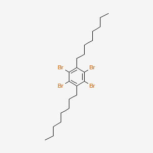 molecular formula C22H34Br4 B15404885 Benzene, 1,2,4,5-tetrabromo-3,6-dioctyl- CAS No. 875627-97-7