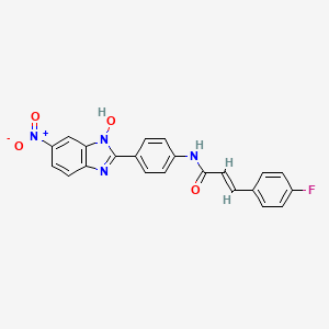 2-Propenamide, 3-(4-fluorophenyl)-N-[4-(1-hydroxy-6-nitro-1H-benzimidazol-2-yl)phenyl]-, (2E)-