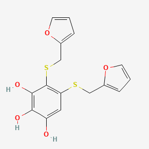 molecular formula C16H14O5S2 B15404994 4,5-Bis{[(furan-2-yl)methyl]sulfanyl}benzene-1,2,3-triol CAS No. 923267-61-2