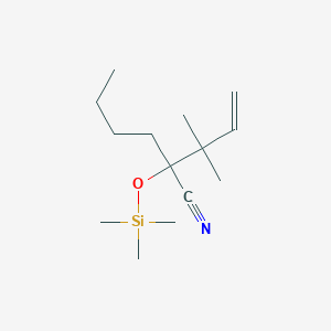 2-(2-Methylbut-3-en-2-yl)-2-[(trimethylsilyl)oxy]hexanenitrile