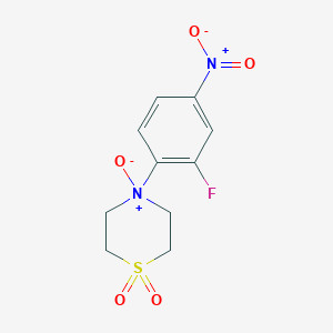 4-(2-Fluoro-4-nitrophenyl)-4-oxo-1lambda~6~,4lambda~5~-thiazinane-1,1-dione