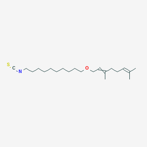 molecular formula C21H37NOS B15405542 1-[(3,7-Dimethylocta-2,6-dien-1-YL)oxy]-10-isothiocyanatodecane CAS No. 848132-67-2