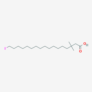 B154063 17-Iodo-3,3-dimethylheptadecanoic acid CAS No. 126513-77-7