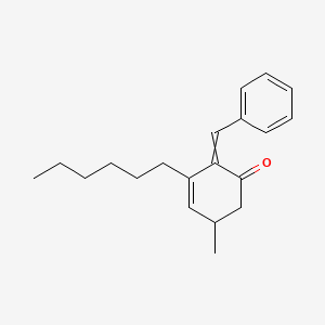 2-Benzylidene-3-hexyl-5-methylcyclohex-3-en-1-one