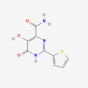 molecular formula C9H7N3O3S B15406459 5,6-Dihydroxy-2-(2-thienyl)pyrimidine-4-carboxamide CAS No. 849475-71-4