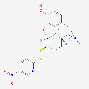 molecular formula C22H23N3O4S2 B154067 6-(5'-Nitro-2'-pyridyldithio)deoxydihydromorphine CAS No. 130178-43-7