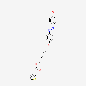 molecular formula C26H30N2O4S B15407088 6-{4-[(E)-(4-Ethoxyphenyl)diazenyl]phenoxy}hexyl (thiophen-3-yl)acetate CAS No. 850706-10-4