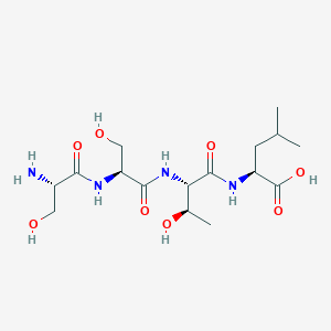 molecular formula C16H30N4O8 B15407128 L-Seryl-L-seryl-L-threonyl-L-leucine CAS No. 832731-08-5