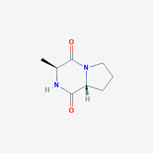molecular formula C8H12N2O2 B154076 (3S,8aR)-3-methyl-2,3,6,7,8,8a-hexahydropyrrolo[1,2-a]pyrazine-1,4-dione CAS No. 125410-19-7
