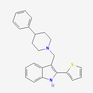 3-[(4-Phenylpiperidin-1-yl)methyl]-2-(thiophen-2-yl)-1H-indole