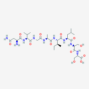 molecular formula C32H57N9O12 B15408433 L-Asparaginyl-L-valylglycyl-L-alanyl-L-isoleucyl-L-leucyl-L-seryl-L-serine CAS No. 574750-19-9