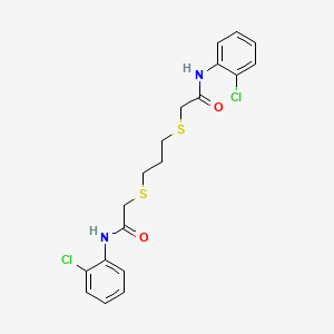 2-[3-[2-(2-chloroanilino)-2-oxoethyl]sulfanylpropylsulfanyl]-N-(2-chlorophenyl)acetamide