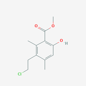 Benzoic acid, 3-(2-chloroethyl)-6-hydroxy-2,4-dimethyl-, methyl ester