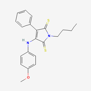 molecular formula C21H22N2OS2 B15408623 1H-Pyrrole-2,5-dithione, 1-butyl-3-[(4-methoxyphenyl)amino]-4-phenyl- CAS No. 828938-32-5