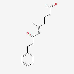 molecular formula C16H20O2 B15408629 5-Methyl-7-oxo-9-phenylnon-5-enal CAS No. 740816-31-3