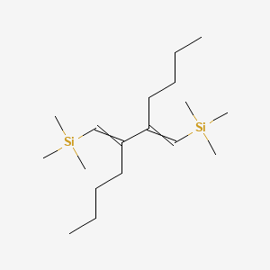 molecular formula C18H38Si2 B15408689 [2-Butyl-3-(trimethylsilylmethylidene)hept-1-enyl]-trimethylsilane CAS No. 816421-55-3