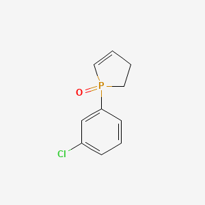 molecular formula C10H10ClOP B15408693 1H-Phosphole, 1-(3-chlorophenyl)-2,3-dihydro-, 1-oxide CAS No. 546141-00-8