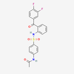 molecular formula C21H16F2N2O4S B15408736 N-(4-{[2-(3,4-Difluorobenzoyl)phenyl]sulfamoyl}phenyl)acetamide CAS No. 827577-10-6