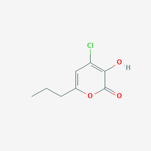 molecular formula C8H9ClO3 B15408757 4-Chloro-3-hydroxy-6-propyl-2H-pyran-2-one CAS No. 757228-04-9