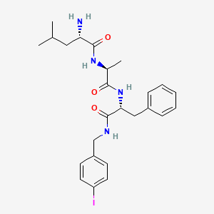 molecular formula C25H33IN4O3 B15408805 L-Leucyl-L-alanyl-N-[(4-iodophenyl)methyl]-D-phenylalaninamide CAS No. 824407-01-4