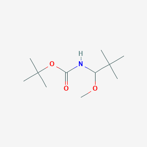 molecular formula C11H23NO3 B15408874 Carbamic acid, (1-methoxy-2,2-dimethylpropyl)-, 1,1-dimethylethyl ester CAS No. 828253-43-6