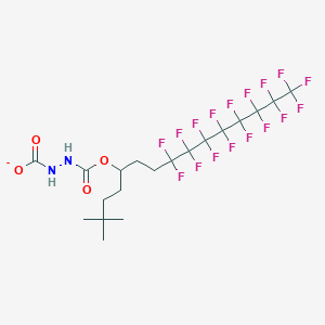 molecular formula C19H20F17N2O4- B15408953 2-{[(8,8,9,9,10,10,11,11,12,12,13,13,14,14,15,15,15-Heptadecafluoro-2,2-dimethylpentadecan-5-yl)oxy]carbonyl}hydrazine-1-carboxylate CAS No. 821806-48-8