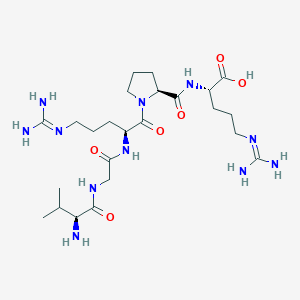 molecular formula C24H45N11O6 B15409169 L-Valylglycyl-N~5~-(diaminomethylidene)-L-ornithyl-L-prolyl-N~5~-(diaminomethylidene)-L-ornithine CAS No. 823232-99-1